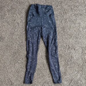 Senita Shakti leggings in navy blue paint splatter